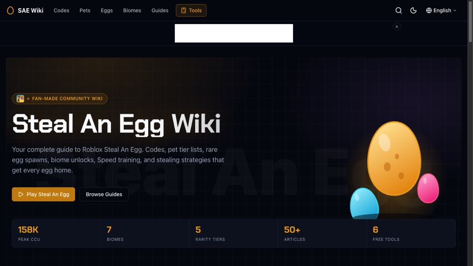 Steal an Egg Wiki 首页截图